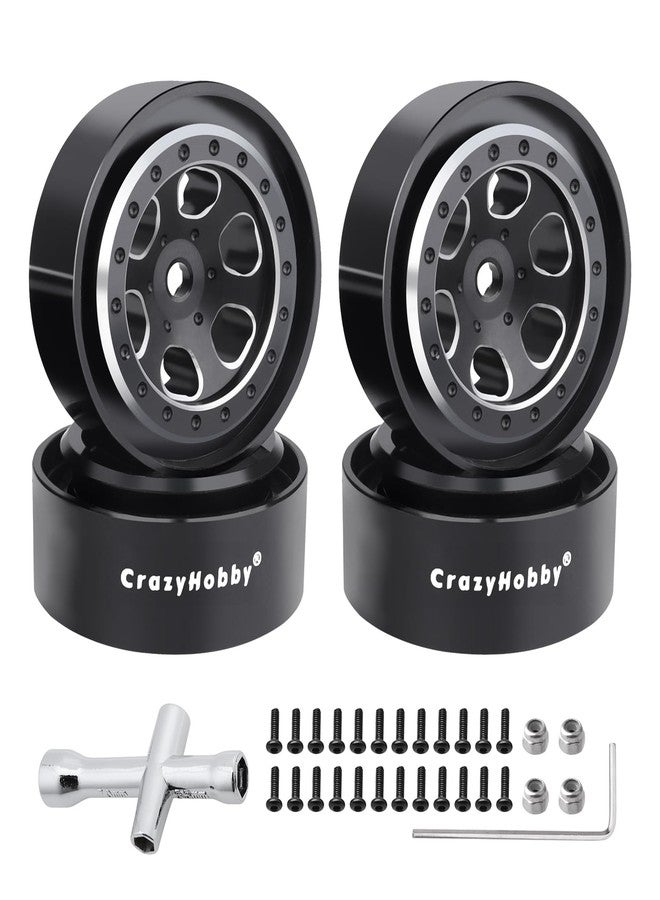 CrazyHobby 1.1" Beadlock Wheels Aluminium Rims for Traxxas TRX4M Axial SCX24 Bronco C10 JLU Deadbolt FCX2 1/18 1/24 RC Crawler Car Upgrade Parts - Image 1